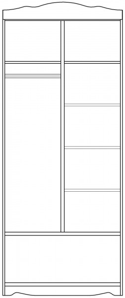 Шкаф 2-х створчатый серии Иллюзия 99 Серый в Оби - ob.katalogmebeli.com | фото 4