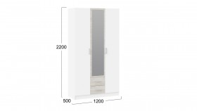 Шкаф 3-х дверный «Арчи» Белый/Дуб Крафт Серый в Оби - ob.katalogmebeli.com | фото 2