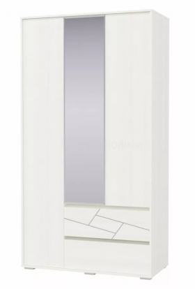 Шкаф 3-х дверный с ящиками Аделина 1200 Рамух белый в Оби - ob.katalogmebeli.com | фото