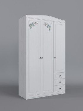 Шкаф 3-х створчатый с ящиками Бэлла (Выбеленное дерево/Белый) в Оби - ob.katalogmebeli.com | фото 1
