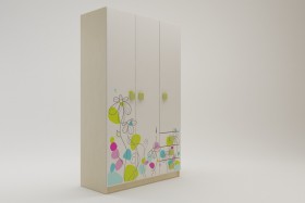 Шкаф 3-х створчатый с ящиками Флёр (Белый/корпус Клен) в Оби - ob.katalogmebeli.com | фото