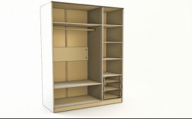 Шкаф 3-х створчатый с ящиками Флёр (Белый/корпус Клен) в Оби - ob.katalogmebeli.com | фото 2