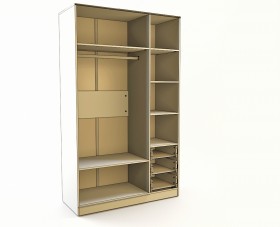 Шкаф 3-х створчатый с ящиками Клаксон (Бежевый/корпус Клен) в Оби - ob.katalogmebeli.com | фото 2