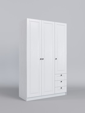 Шкаф 3-х створчатый с ящиками Классика (Белый/корпус Выбеленное дерево) в Оби - ob.katalogmebeli.com | фото 1
