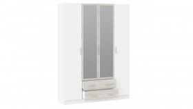 Шкаф 4-х дверный «Арчи» Белый/Дуб Крафт Серый в Оби - ob.katalogmebeli.com | фото