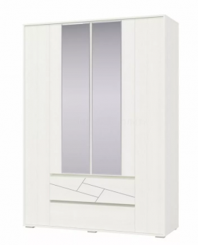 Шкаф 4-х дверный с ящиками Аделина 1600 Рамух белый в Оби - ob.katalogmebeli.com | фото 1