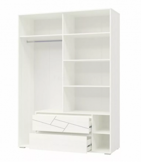Шкаф 4-х дверный с ящиками Аделина 1600 Рамух белый в Оби - ob.katalogmebeli.com | фото 3