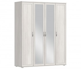 Шкаф 4-х дверный СБ-2389 Флоренция (Дуб Сонома Белый) в Оби - ob.katalogmebeli.com | фото
