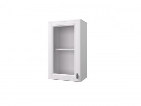 Шкаф 40 с витриной Ева (Белый Софт/Белый) в Оби - ob.katalogmebeli.com | фото