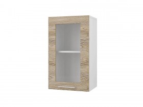 Шкаф 40 с витриной Полонез (Сосна Бран/Белый) в Оби - ob.katalogmebeli.com | фото