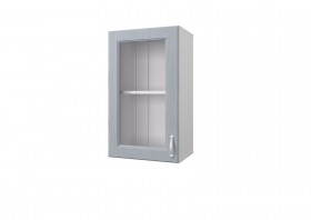 Шкаф 40 с витриной Принцесса (Серый/корпус Белый) в Оби - ob.katalogmebeli.com | фото
