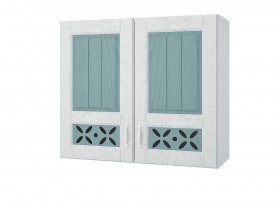 Шкаф 80 с 2-мя Фасадами Камелия (Арктик/Мурено/корпус Белый) в Оби - ob.katalogmebeli.com | фото