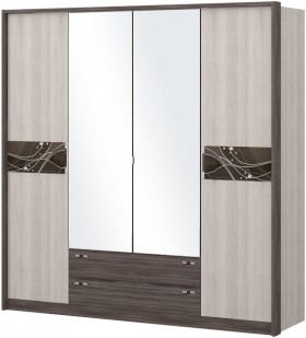 Шкаф четырехстворчатый с зеркалом Шк69.1 Николь в Оби - ob.katalogmebeli.com | фото