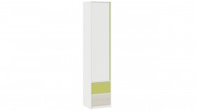 Шкаф для белья комбинированный «Сканди» Дуб Гарден/Белый/Зеленый в Оби - ob.katalogmebeli.com | фото 1