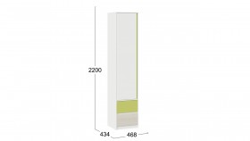 Шкаф для белья комбинированный «Сканди» Дуб Гарден/Белый/Зеленый в Оби - ob.katalogmebeli.com | фото 4