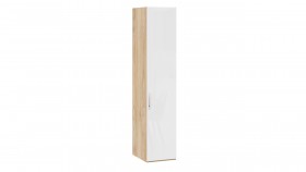 Шкаф для белья с 1 глухой дверью «Эмбер» Яблоня Беллуно/Белый глянец в Оби - ob.katalogmebeli.com | фото 1