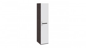Шкаф для белья с 1-ой дверью «Фьюжн» Белый глянец/Венге Линум в Оби - ob.katalogmebeli.com | фото