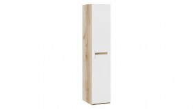 Шкаф для белья с 1-ой дверью «Фьюжн» Дуб Делано/Белый глянец в Оби - ob.katalogmebeli.com | фото