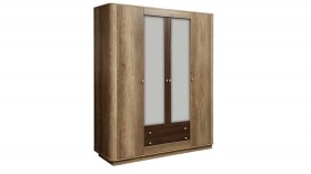 Шкаф для одежды "Фантазия" (дуб каньон/белый/кальяри/4 двери) в Оби - ob.katalogmebeli.com | фото