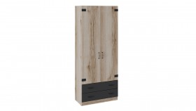 Шкаф для одежды комбинированный «Окланд» (Фон Черный/Дуб Делано) в Оби - ob.katalogmebeli.com | фото 1
