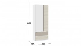 Шкаф для одежды комбинированный «Сканди» Дуб Гарден/Белый/Глиняный серый в Оби - ob.katalogmebeli.com | фото 4