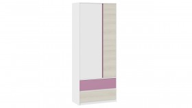 Шкаф для одежды комбинированный «Сканди» Дуб Гарден/Белый/Лиловый в Оби - ob.katalogmebeli.com | фото