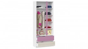 Шкаф для одежды комбинированный «Сканди» Дуб Гарден/Белый/Лиловый в Оби - ob.katalogmebeli.com | фото 4
