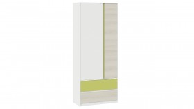 Шкаф для одежды комбинированный «Сканди» Дуб Гарден/Белый/Зеленый в Оби - ob.katalogmebeli.com | фото