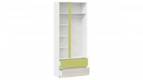 Шкаф для одежды комбинированный «Сканди» Дуб Гарден/Белый/Зеленый в Оби - ob.katalogmebeli.com | фото 2