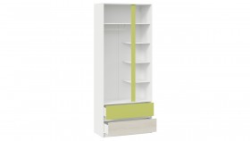 Шкаф для одежды комбинированный «Сканди» Дуб Гарден/Белый/Зеленый в Оби - ob.katalogmebeli.com | фото 3