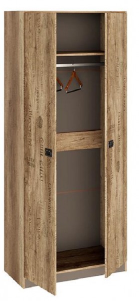 Шкаф для одежды «Пилигрим» (Дуб Каньон светлый, Фон серый) в Оби - ob.katalogmebeli.com | фото 2