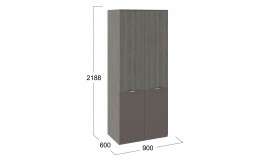 Шкаф для одежды с 2 дверями ЛКП «Либерти» Хадсон/Фон Серый в Оби - ob.katalogmebeli.com | фото 3