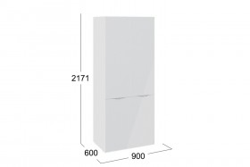 Шкаф для одежды с 2 дверями со стеклом «Глосс» (Белый глянец/Стекло ) в Оби - ob.katalogmebeli.com | фото 3
