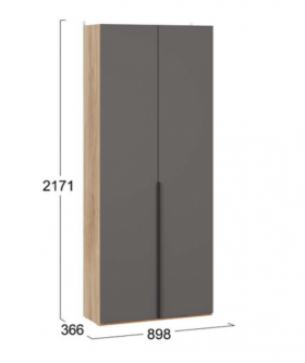 Шкаф для одежды с 2 глухими дверями «Порто» (366) в Оби - ob.katalogmebeli.com | фото 2