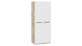 Шкаф для одежды с 2-мя дверями «Фьюжн» Дуб Делано/Белый глянец в Оби - ob.katalogmebeli.com | фото