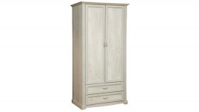 Шкаф для одежды "Сохо" (бетон пайн белый/2 ящика/зеркало) в Оби - ob.katalogmebeli.com | фото 2