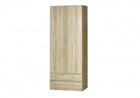Шкаф для платья и белья 2-х дверный без зеркала Дуб Сонома в Оби - ob.katalogmebeli.com | фото