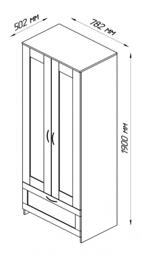Шкаф двухдверный Сириус с 1 ящиком белый в Оби - ob.katalogmebeli.com | фото 2