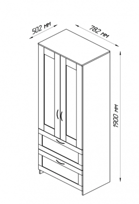 Шкаф двухдверный Сириус с 2 ящиками белый в Оби - ob.katalogmebeli.com | фото 3