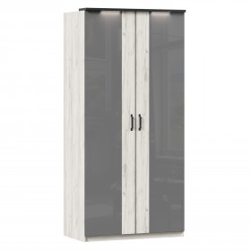 Техно ЛД 678.130.000.007 Шкаф 2-хстворчатый с комбинированными дверями (Дуб Крафт белый/Серый шифер) в Оби - ob.katalogmebeli.com | фото 1
