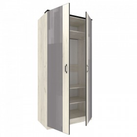 Техно ЛД 678.130.000.007 Шкаф 2-хстворчатый с комбинированными дверями (Дуб Крафт белый/Серый шифер) в Оби - ob.katalogmebeli.com | фото 6