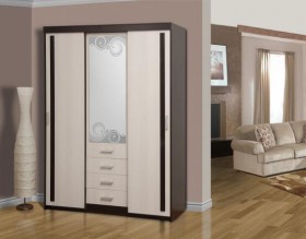 Шкаф комбинированный "Арго" (зеркало с пескоструем) в Оби - ob.katalogmebeli.com | фото 2