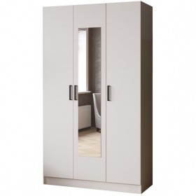 Шкаф комбинированный Ларс (1,2) с зеркалом белый в Оби - ob.katalogmebeli.com | фото