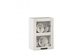 Мокка ЛД 274.330.000.029 Шкаф кухонный 450 со стеклом Тип 1 (Белый/Кашмир) в Оби - ob.katalogmebeli.com | фото