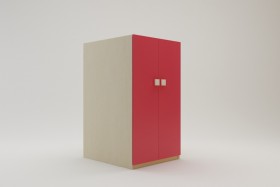 Шкаф под кровать второго яруса Бэрри (Красный/корпус Клен) в Оби - ob.katalogmebeli.com | фото