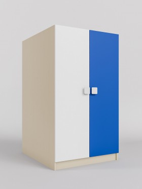 Шкаф под кровать второго яруса Скай (Синий/Белый/корпус Клен) в Оби - ob.katalogmebeli.com | фото