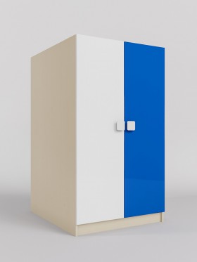 Шкаф под кровать второго яруса Скай люкс (Синий/Белый/корпус Клен) в Оби - ob.katalogmebeli.com | фото