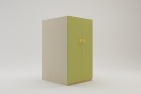 Шкаф под кровать второго яруса Смайли (Зеленый/корпус Клен) в Оби - ob.katalogmebeli.com | фото