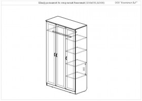 Шкаф распашной 3-х створчатый Рамочный (Беленый дуб) в Оби - ob.katalogmebeli.com | фото 5