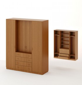 Шкаф распашной 4хстворчатый с 2 ящиками (Белёный дуб) в Оби - ob.katalogmebeli.com | фото 2